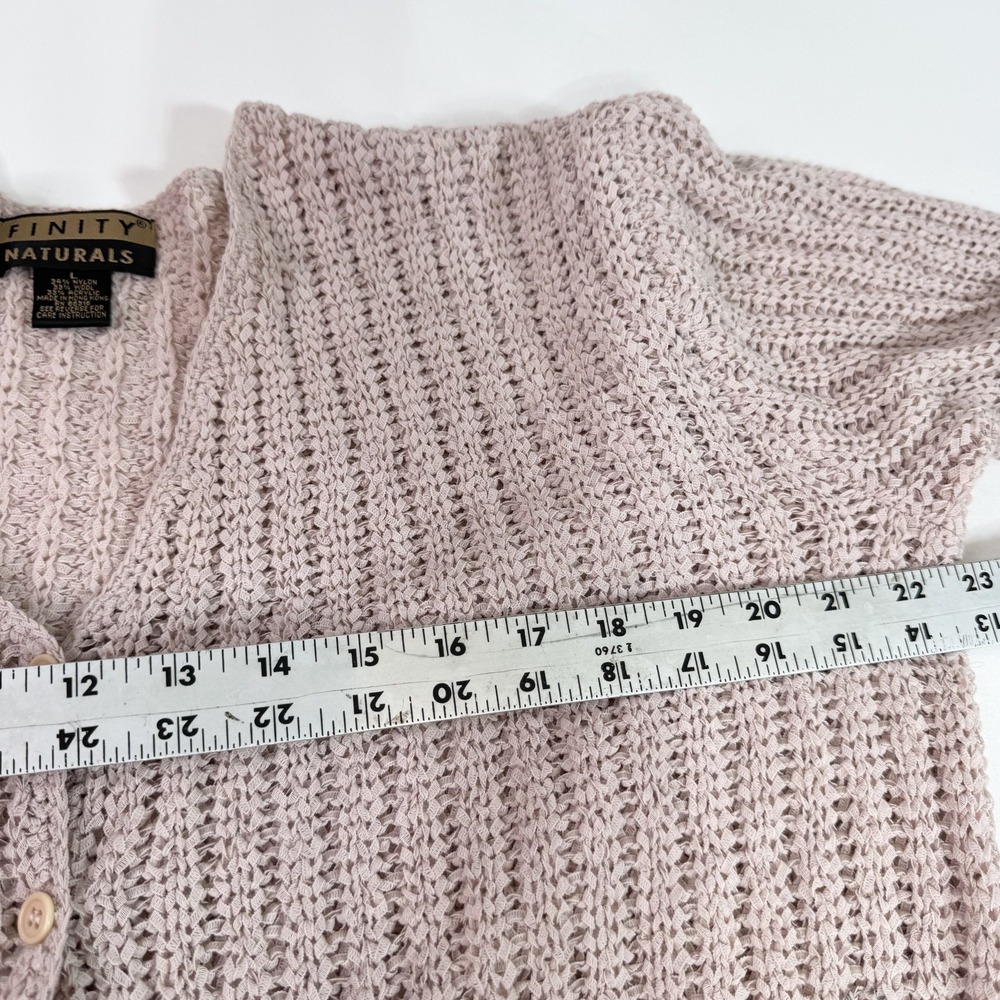 Finity Naturals Sweater Womens Small Beige Button Front Wool Blend Knit Cardigan - Picture 5 of 8